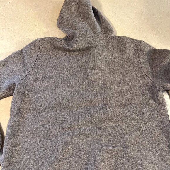 Men's Winter Hoodie sweater Medium Grey & White Pocket Deers and tree Christmas - Picture 8 of 10